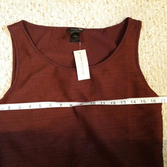 NWT Ann Taylor Dark Burgendy Red Tank Size Small - Picture 8 of 9